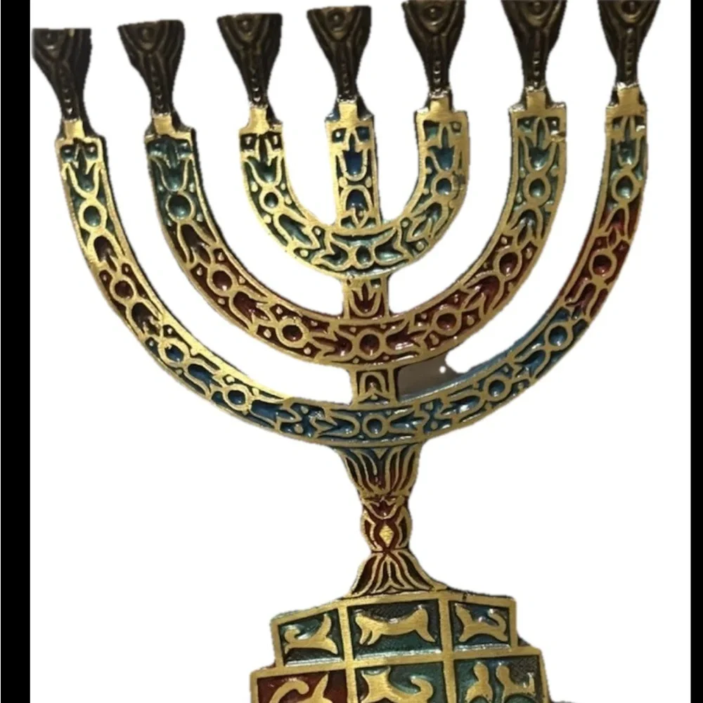 Artistic Gold and Multicolor Menorah